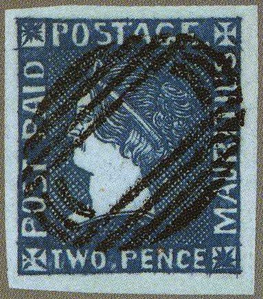 1847 Mauritius Post Office 2d (Blue Mauritius)