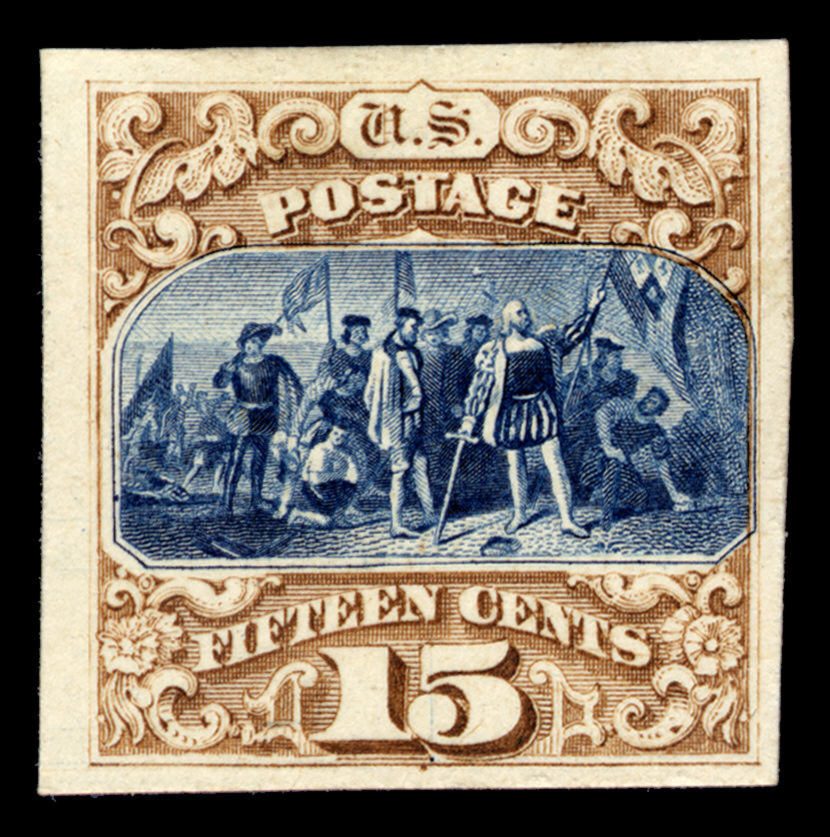 1869 US 1869 15c Columbus Landing Invert (Scott 118a) OG finest