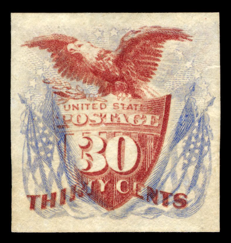 1869 US 1869 30c Eagle Flags Invert (Scott 121b) - no gum 2014