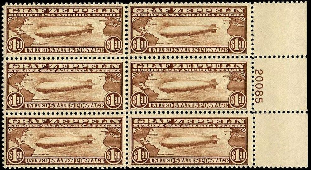1930 US Graf Zeppelin $1.30 single (Scott C15)